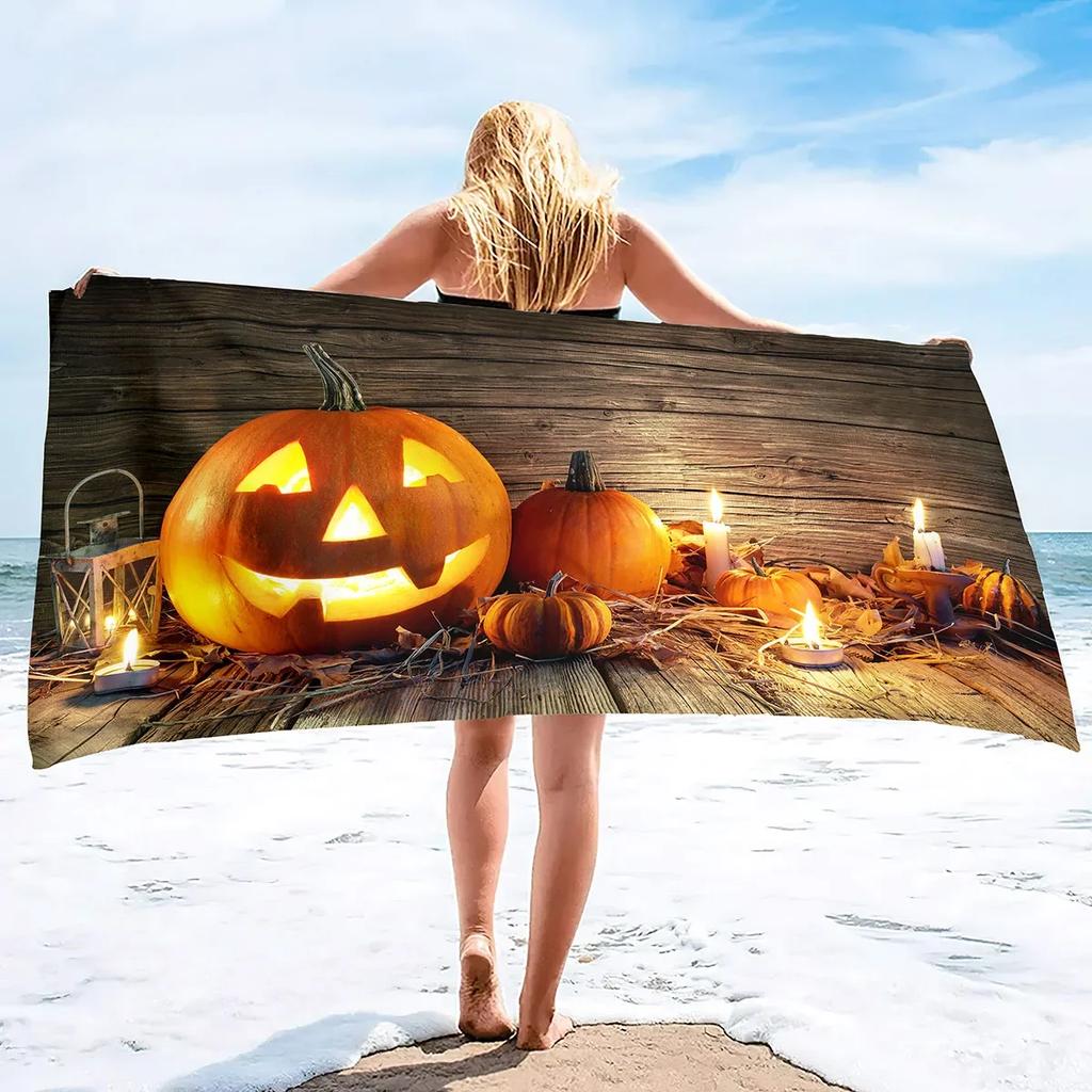 Halloween Beach Towels Sand Free Microfiber Adults Beach Towels Quick Dry Bath Towels Extra Large Lightweight Travel Beach Towel