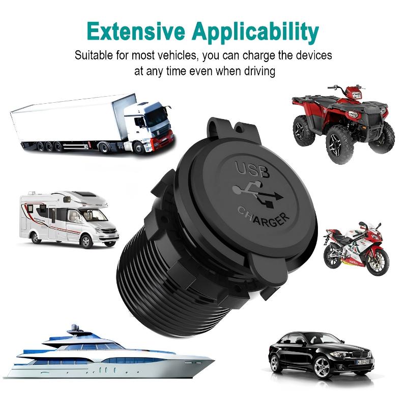 12V/24V  USB Outlet Dual QC3.0 Charger Socket Cigarette Lighter Socket Waterproof Touchable Switch Quick Adapter Car Accessories