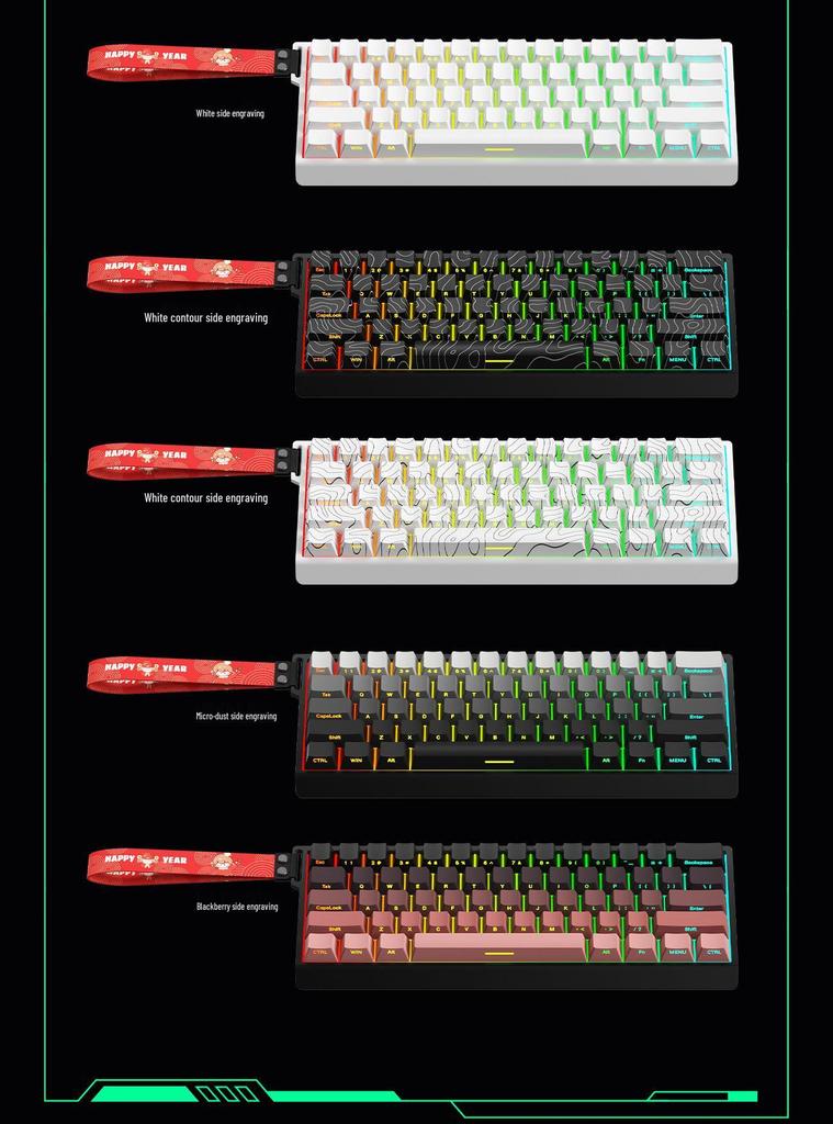 Aluminum Alloy Wired Mechanical Gaming Keyboard with Magnetic Axis and Customizable RGB Lighting