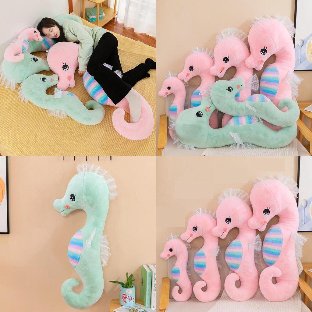 Colorful Seahorse Plush Toy Large Stuffed Animal Doll For Bedtime Cuddles And Leg Support Pillow