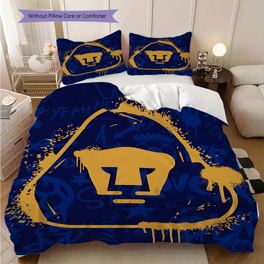 Pumas UNAM Pattern Bedding Quilt Set Quilt Cover Pillowcase Home Decoration Birthday Gift (1 * duvet cover + 2 * pillowcase, without core)