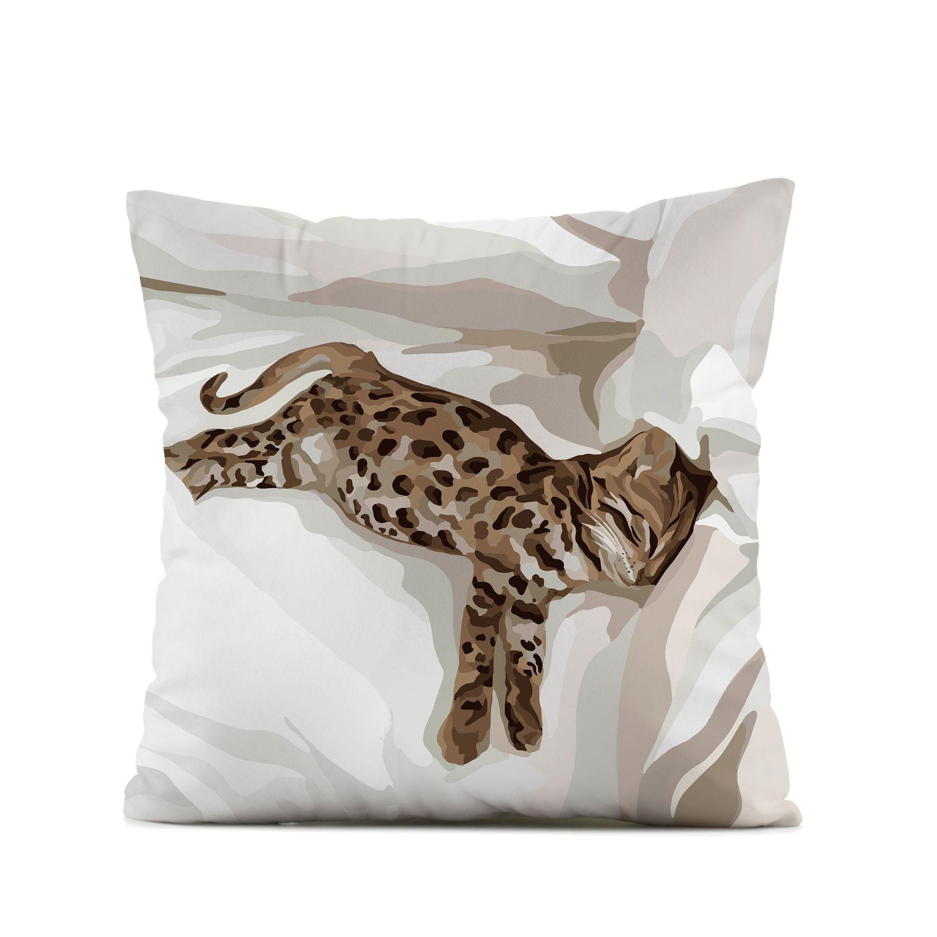 

Легкая роскошная стильная наволочка для объятий на спине, кошачий узор, подушка для поясницы в автомобиле, подушка для дивана, прикроватная подушка 40x40cm