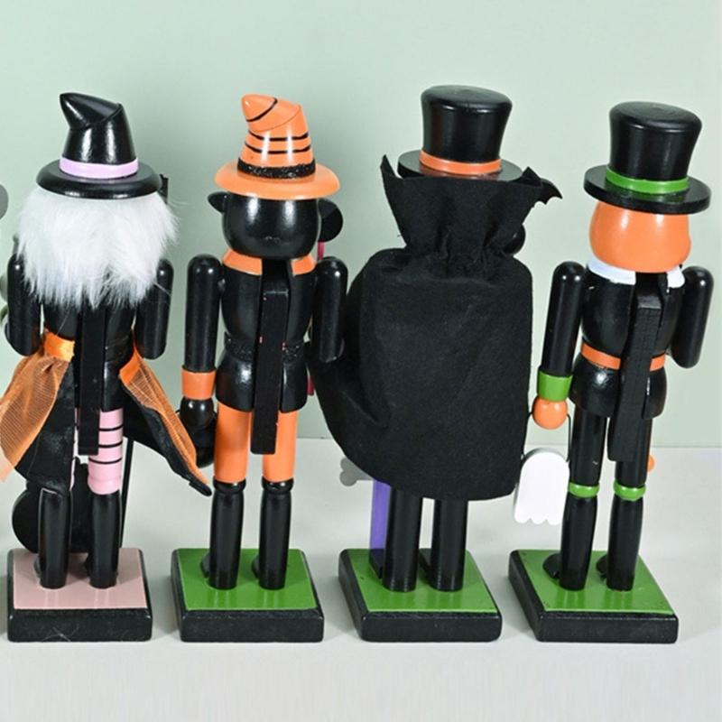 Friendly Wooden Halloween Craft 25cm Vibranted Handmade Decoration Christmas Walnutcracker Figures