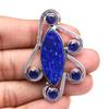 Lapis Silver Necklace Lazuli  Gifted Gemstone Pendant Jewelry 18" Handmade