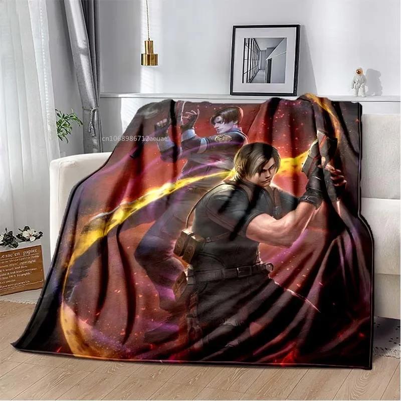 R-Resident Evil Game Gamer Soft Plush Blanket Leon Ada Red Umbrella Blanket for Living Room Bedroom Bed Sofa Picnic Office Cover