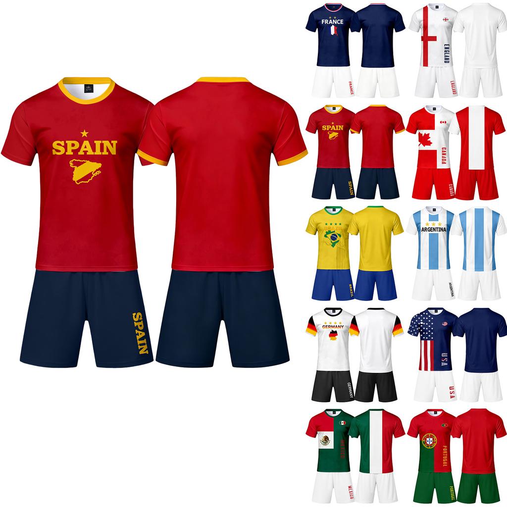 Adult and Kids Soccer Jersey Set Customizable Football Shirt and Shorts Lightweight Breathable Sportswear Suitable for Team Training and Matches