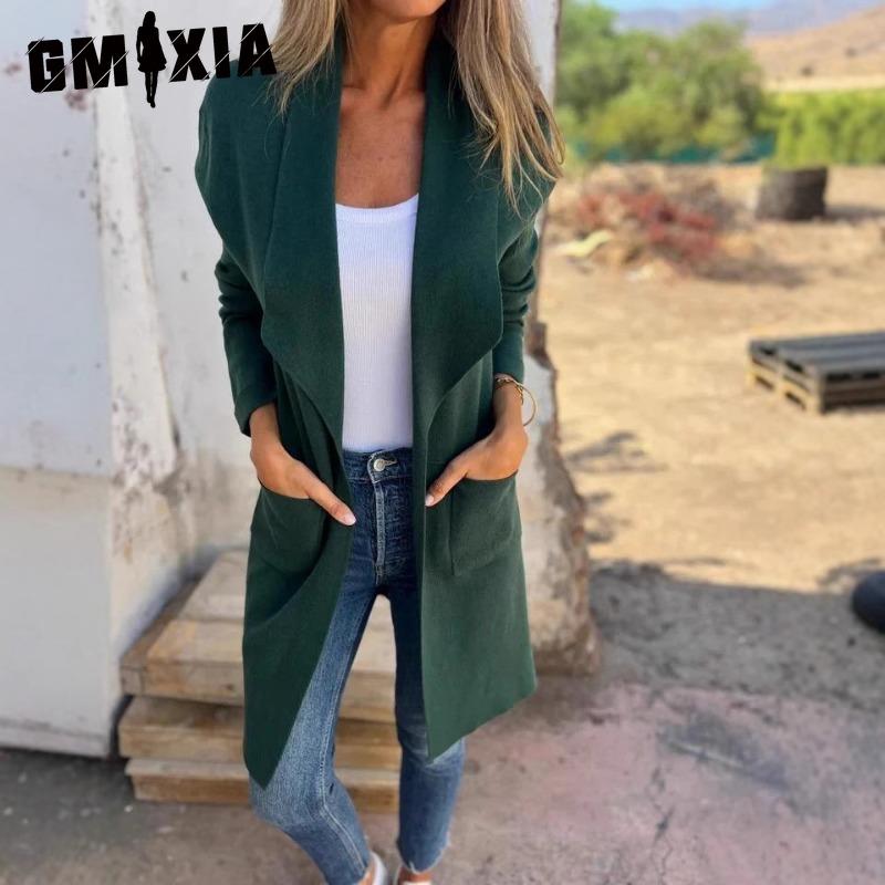 

GMXIA женские винтажные повседневные куртки и пальто с решетчатым принтом осень-зима с длинными рукавами и воротником-поло XXXXXL зелёный