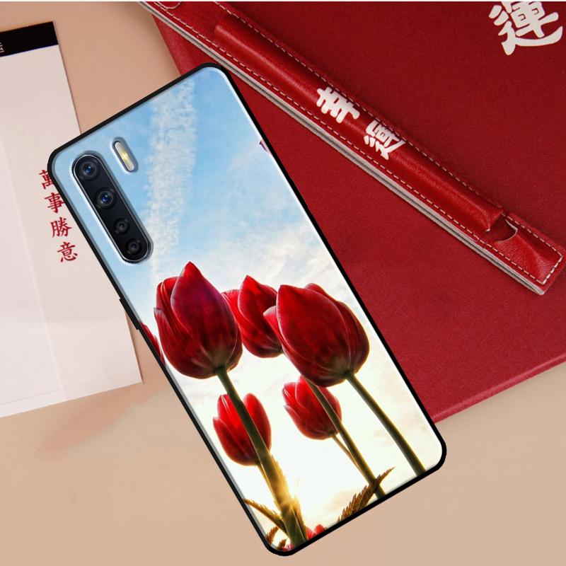 

Цветочный чехол-тюльпан для Oppo A80 A58 A5 Pro A15 A16 A17 A57 A77 A94 A74 A54 A76 A96 A40 A60 A18 A38 A78 A98 OPPO A74 5G