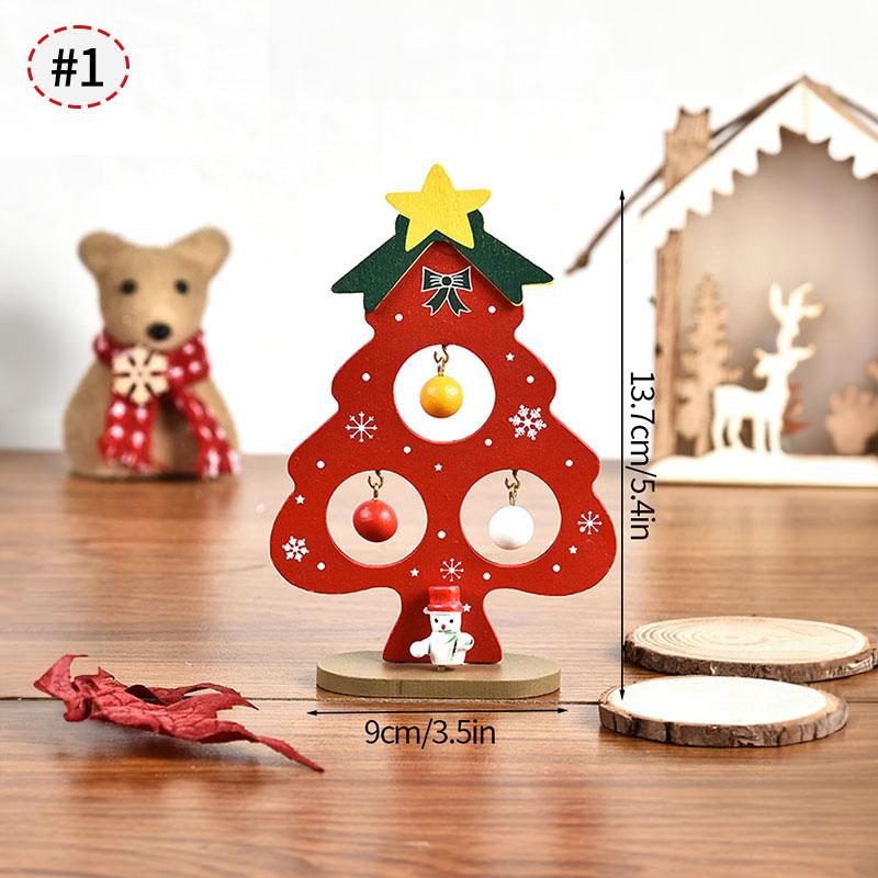 Christmas Stereo Wooden Tree Scene Layout Xmas Tree Ornaments DIY New Year Gifts Navidad New Year Desktop Decorations Supplies
