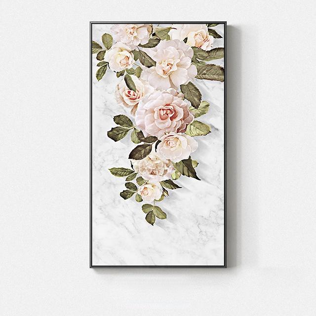 Nordic Frische Rosen Rosa Leinwand Malerei Weiß Poster Drucken Moderne Schönheit Dekor Wand Kunst Bilder für Wohnzimmer Schlafzimmer Gang