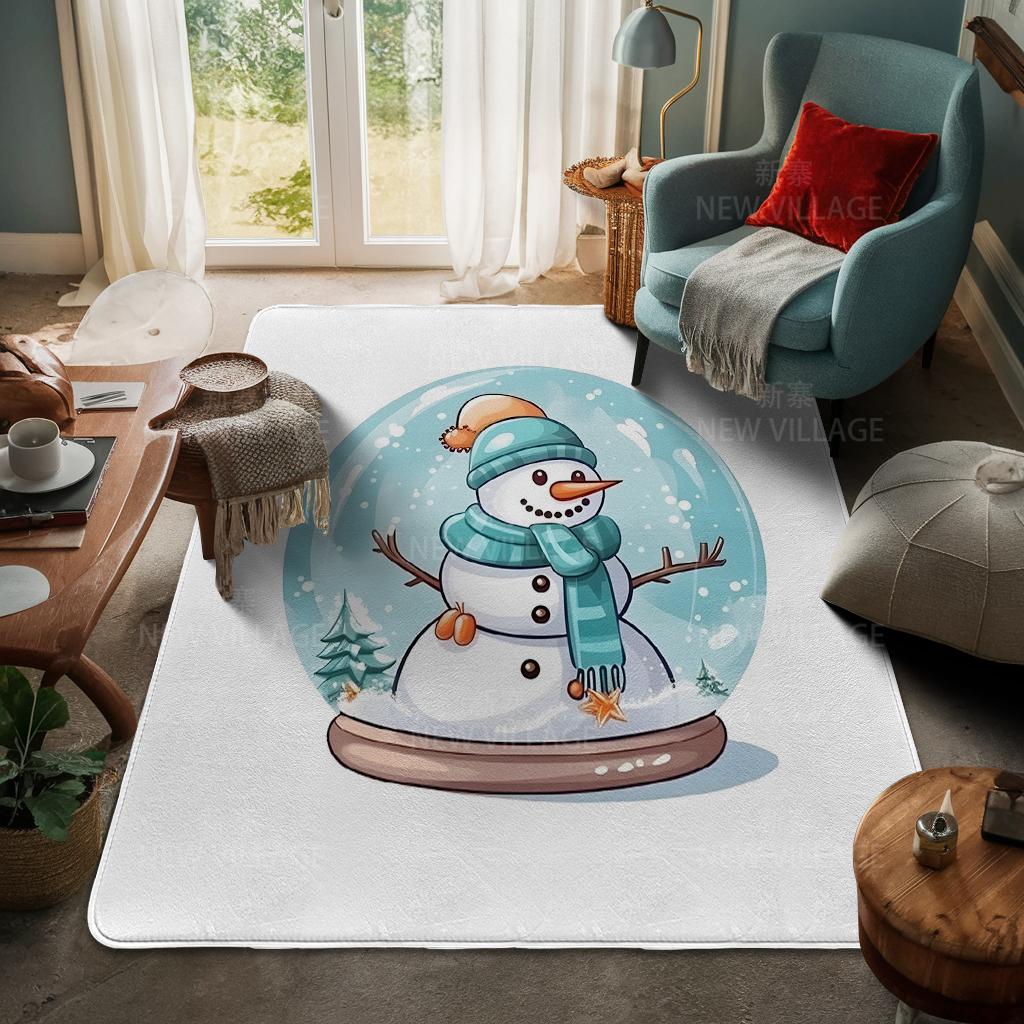 House Entrance Carpet Home Door Mat Living Room Bath Foot Bathroom Non-slip Water Absorption Rugs Bath Merry Christmas Winter