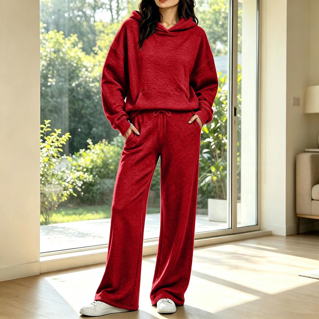 Women's Casual Hoodie and Jogger 2 Piece Set for Fall Winter