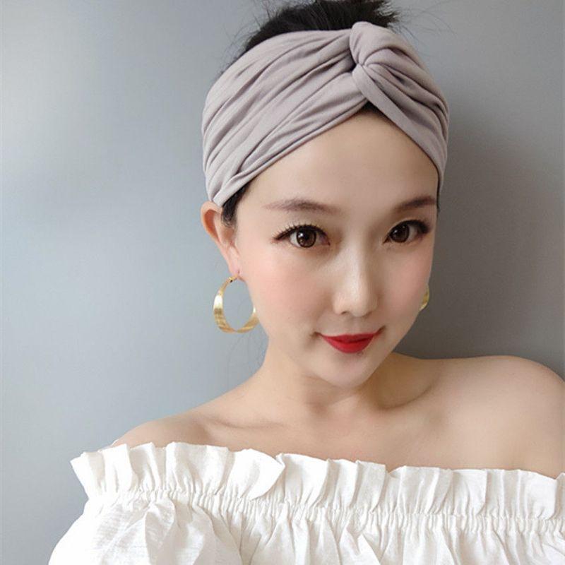 

Fashion New Arrival Popular Cross Wide Hair Band Headscarf Women Hair Band Short Hair Band Cover up Hair Cover Vintage Hair Accessories Sub-Light Gray