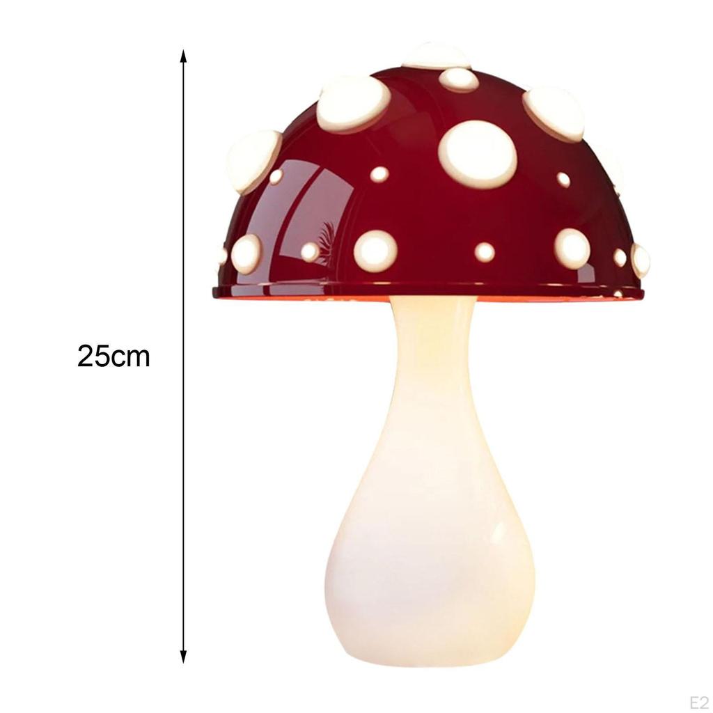 Table Lamp Mushroom Unique Design Small Gift Bedside for Vanity Bedroom Office white base