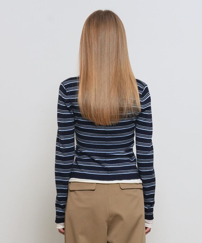 GENERALIDEA Striped Layered Pullover [Navy] / Gf1Lkp522