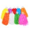 1Pair Rainbow Plastic Cheerleader Pompoms Girl Cheer Refueling Props Cheerleading Pom Ppom Handle/Double Hole Game Cheering Ball