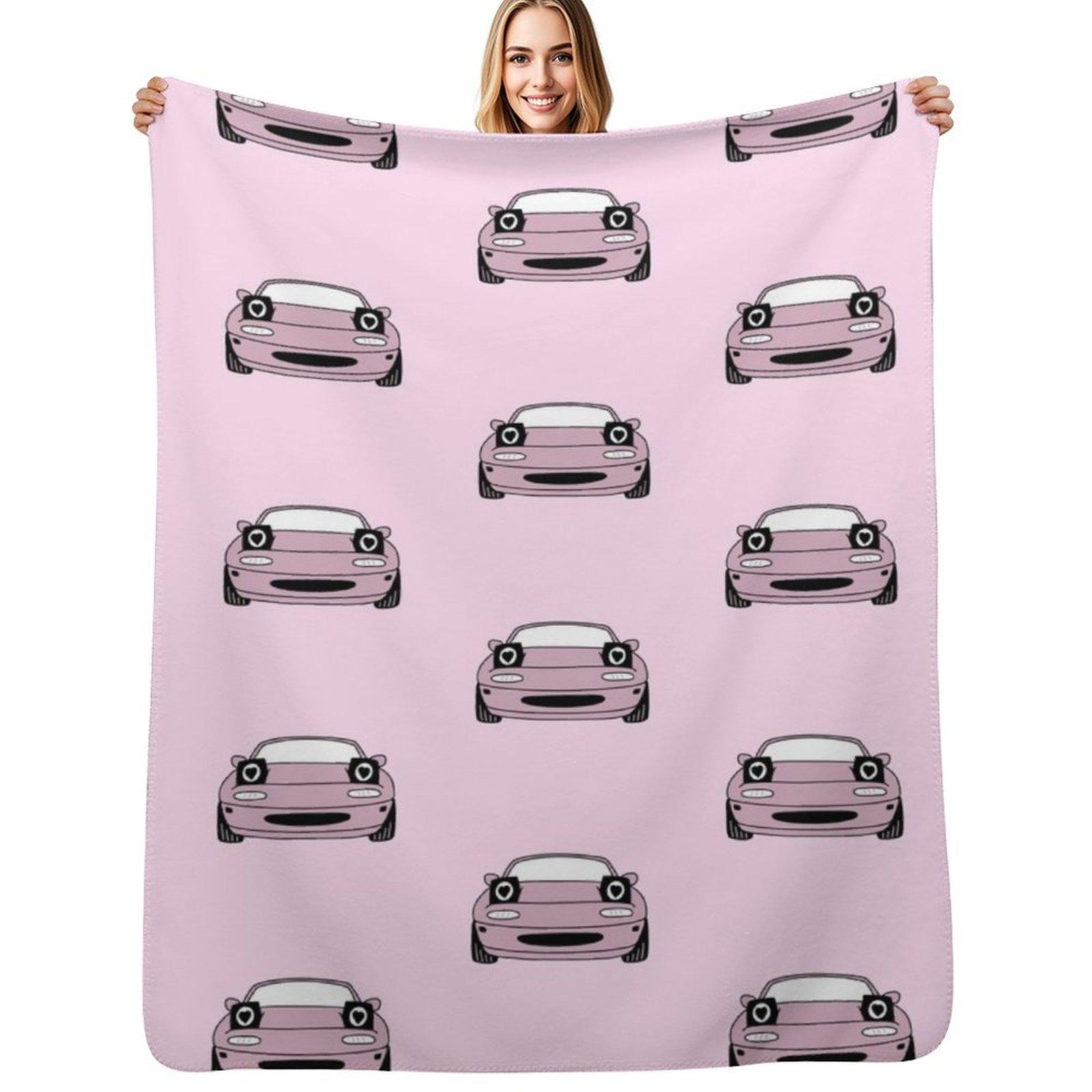 

heart eyes miata pink Throw Blanket Summer Cool Breathable Blanket for Sleeping 102x76cm(40x30in)