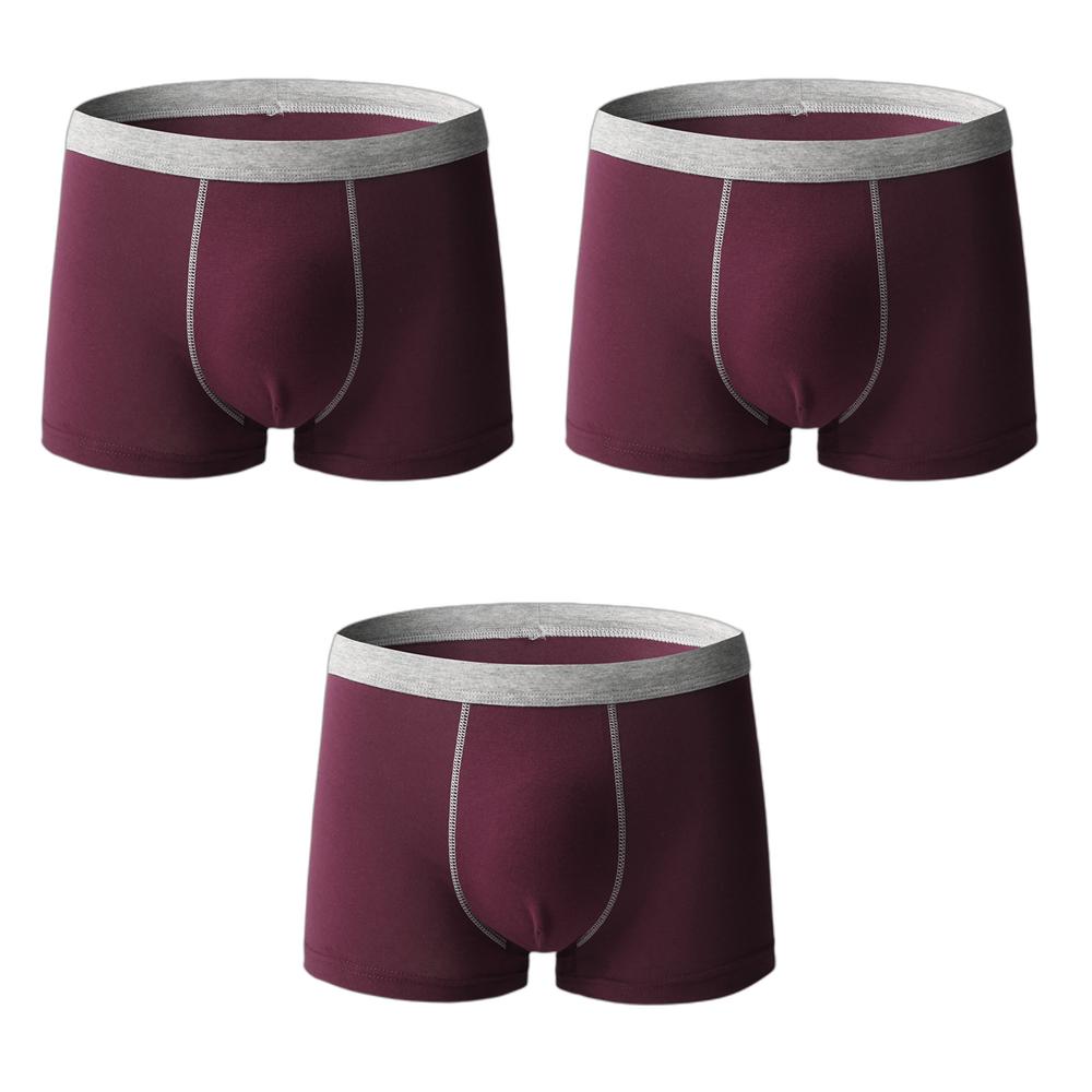 3 PCS Men's Boxer Shorts Cotton Underwear Solid Color Large Size Panties L XL 2XL 3XL 4XL 5XL 6XL