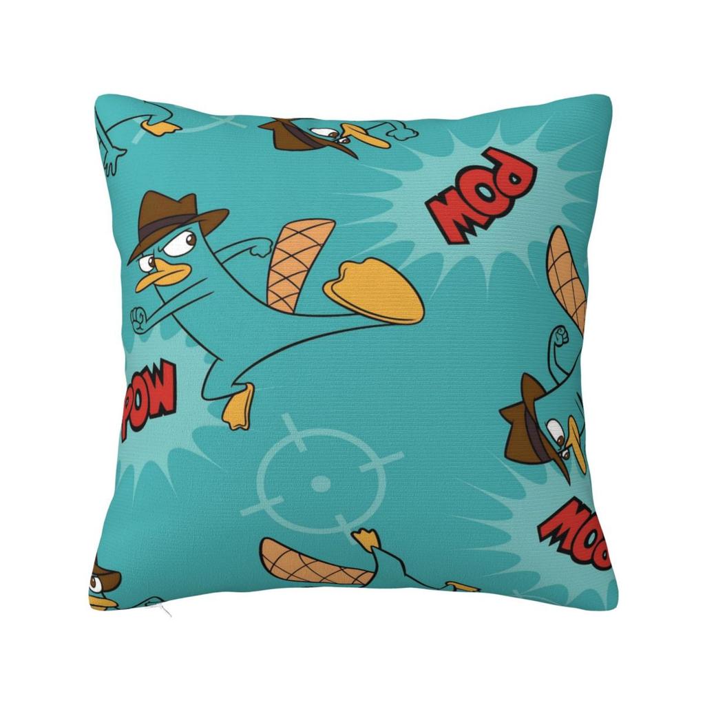 Perry The Platypus Pillow Case P-Phineas and F-FerbS Cushion Cover Soft Design Funny Pillowcases For Sofa Home Decorative