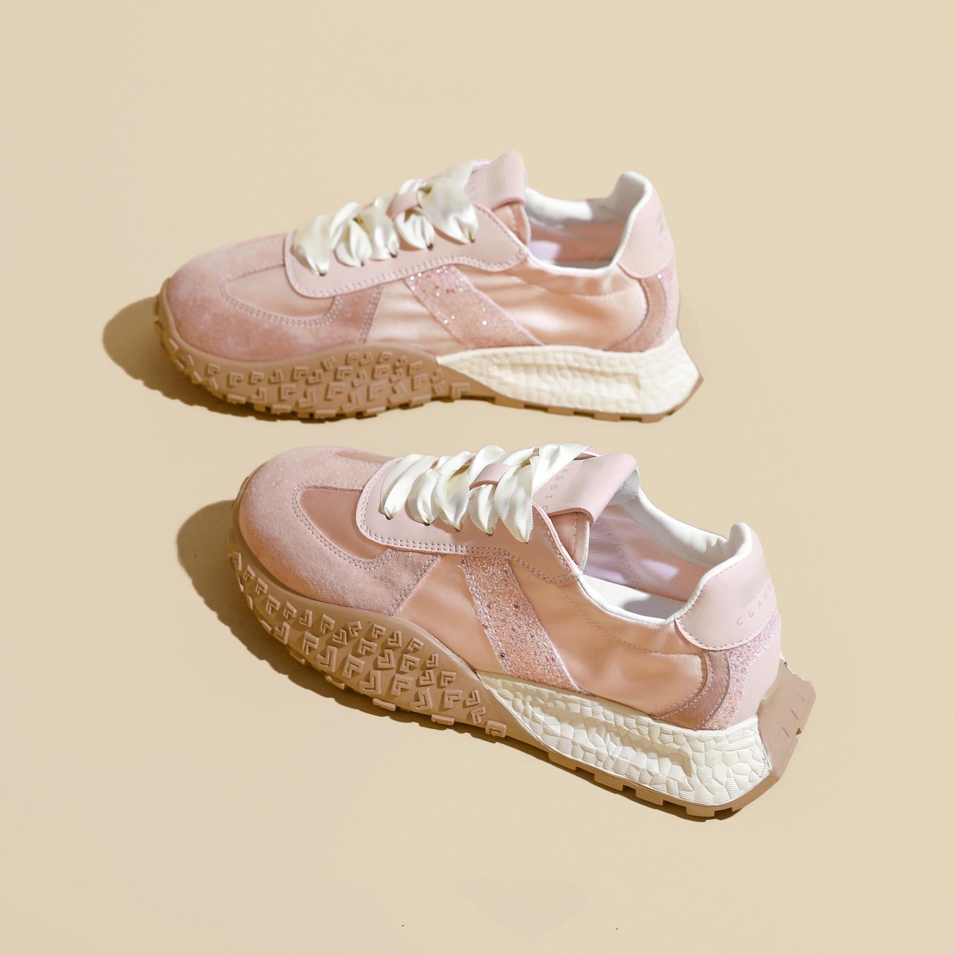 

Korean version of foreign trade training shoes women s 2025 new summer breathable and versatile Forrest Gump shoes platform sports and leisure shoes 40 розовый