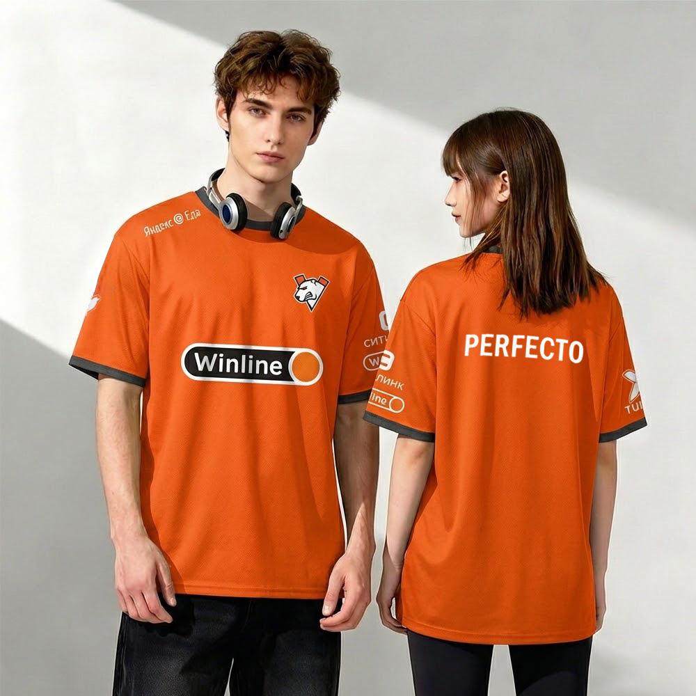 Virtus.pro Esports Club Jersey CS:GO Player ElectroNic FL1T Daily Training Outfit Fan's Summer Breathable Short-sleeved T-shirt