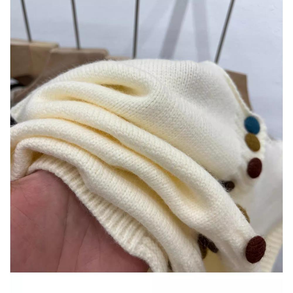 DIMANAF 2025 Autumn Women Sleeveless Vest Sweaters Knitting Colorful Buttons Oversize Casual Style Loose Sweater