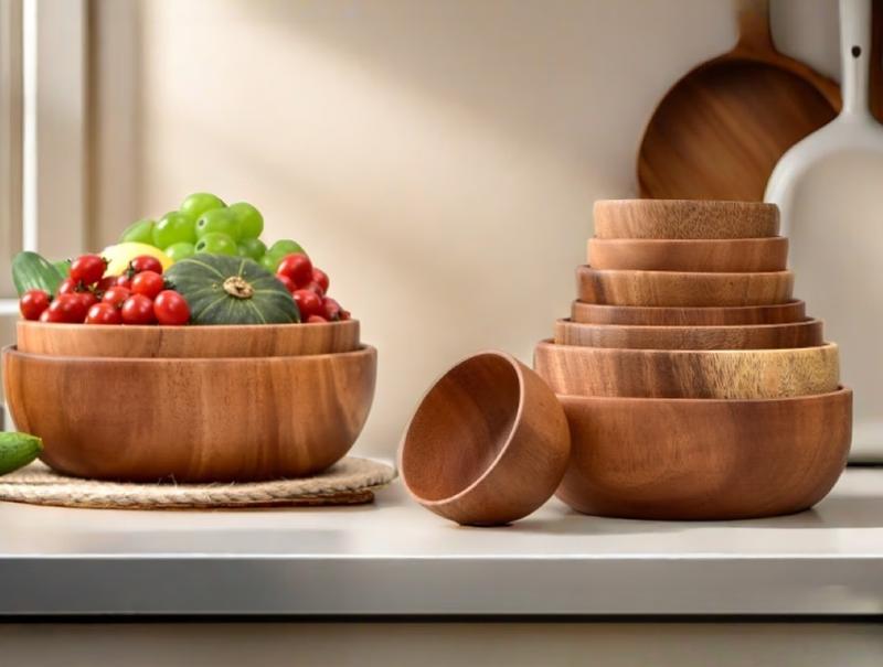 Acacia Wood Salad Bowl