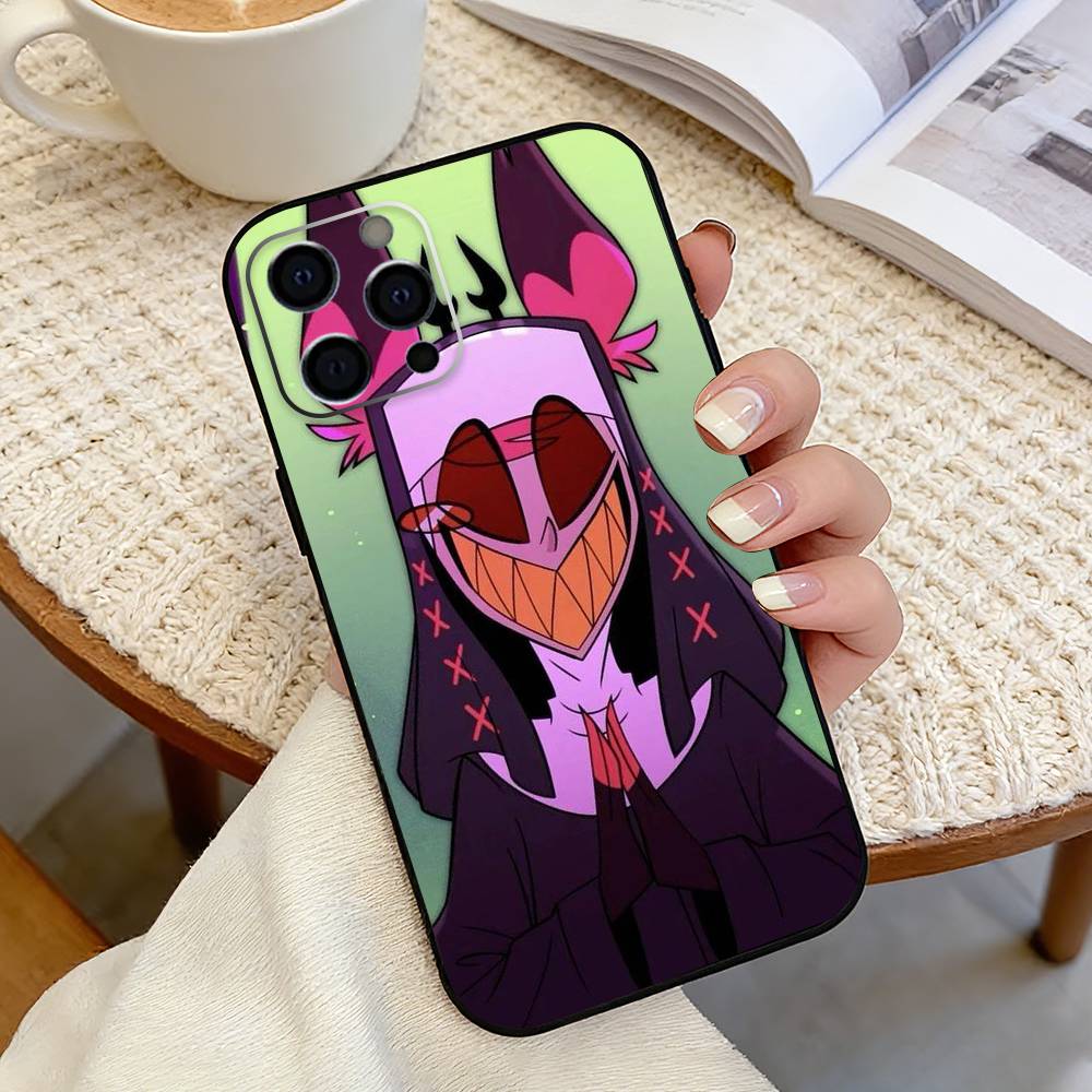 Hazbin Hotel A-Alastor Phone Case For iPhone 17,16,15,14,13,12,11 Plus,Pro Max,XS,Soft Silicone Black Cover