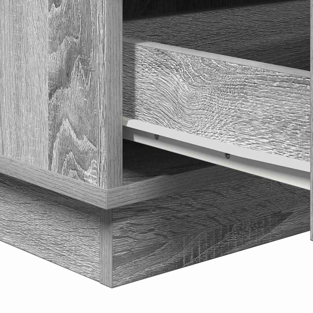 Nightstand with Drawers Gray 39 x 34.5 x 65 cm Engineered Wood