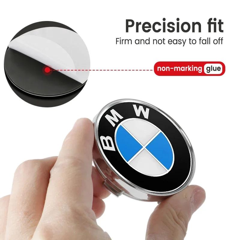 4 Stück 60-mm-Radnabenaufkleber, 56/60-mm-Radnabenkappen, Auto-Dekorationszubehör für BMW M E30 E34 E36 E39