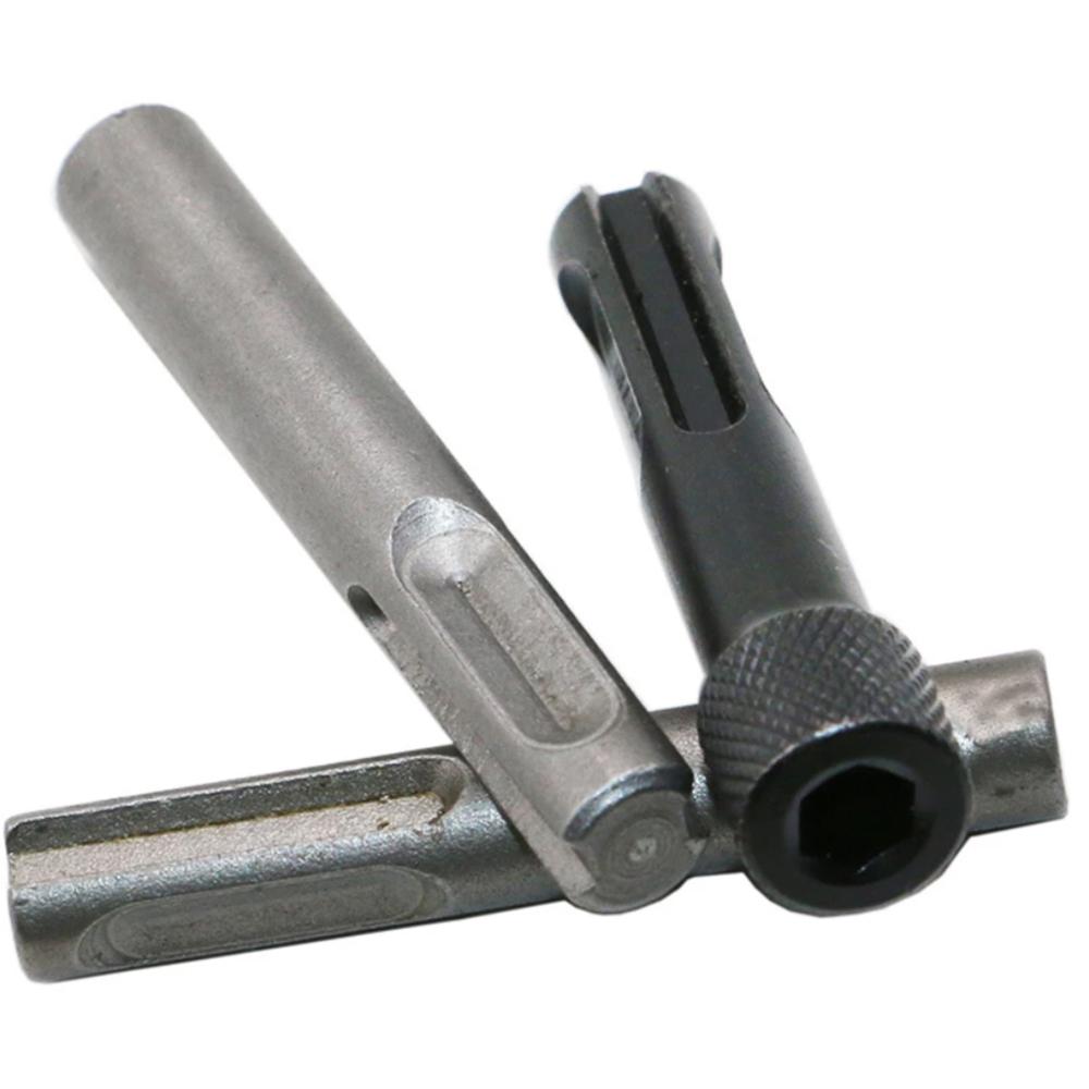 3PC Two Pits Two Slots SDS Internal Hexagonal Extension Sleeve Electric Hammer Impact Drill Bit Conversion Joint Tool Set