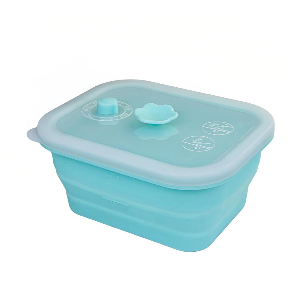 Silicone Food Storage Container With Foldable Design For Refrigerator Organization And Freshness