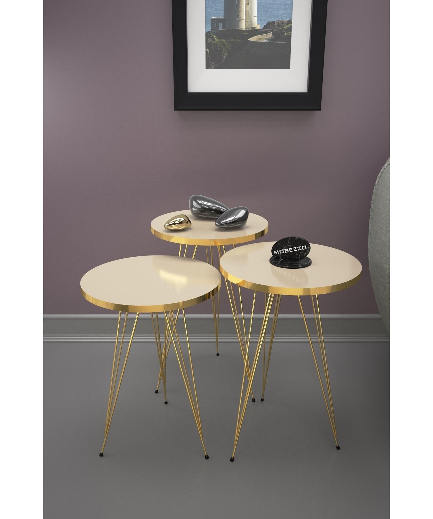 

3-Set Nesting Table Gold Metal Крем для ног