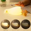 BOATHOG Lying Flat Duck Night Light, 3-Level Dimmable Touch-Controlled LED Silicone Duck Lamp, Rechargeable Soft Light for Bedside Decoration,