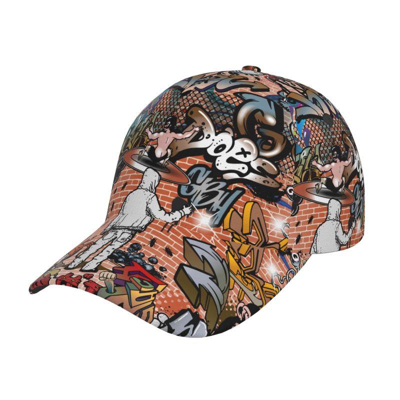 

Custom Hip Hop Graffiti Style Art Print Baseball Cap Unisex Adjustable Baseball Cap Graffiti Doodle Sport Sun Caps for Men Women Adjustable