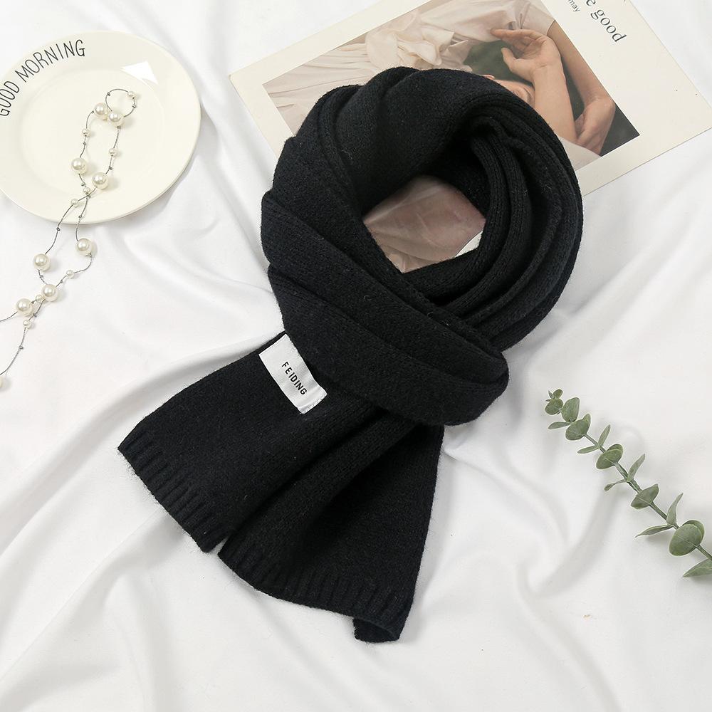 New Korean Style Knitted Scarf For Women Men Girls Students Autumn Winter Solid Thickened Scarves Soft Shawl Female Wrap Shawls
