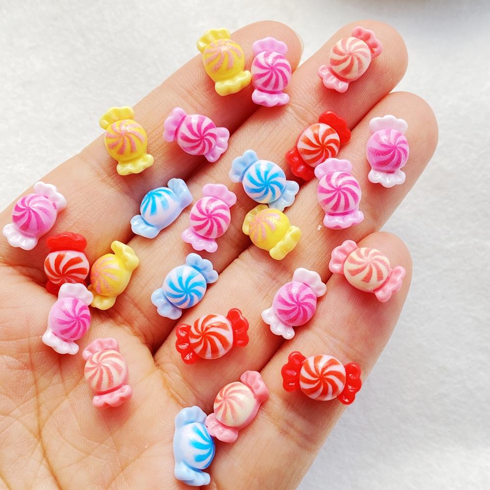 30Pcs New Mixed Nail Art Resin Colorful Candies Designer Charms Rhinestones DIY Craft For Nail 3D Decorations