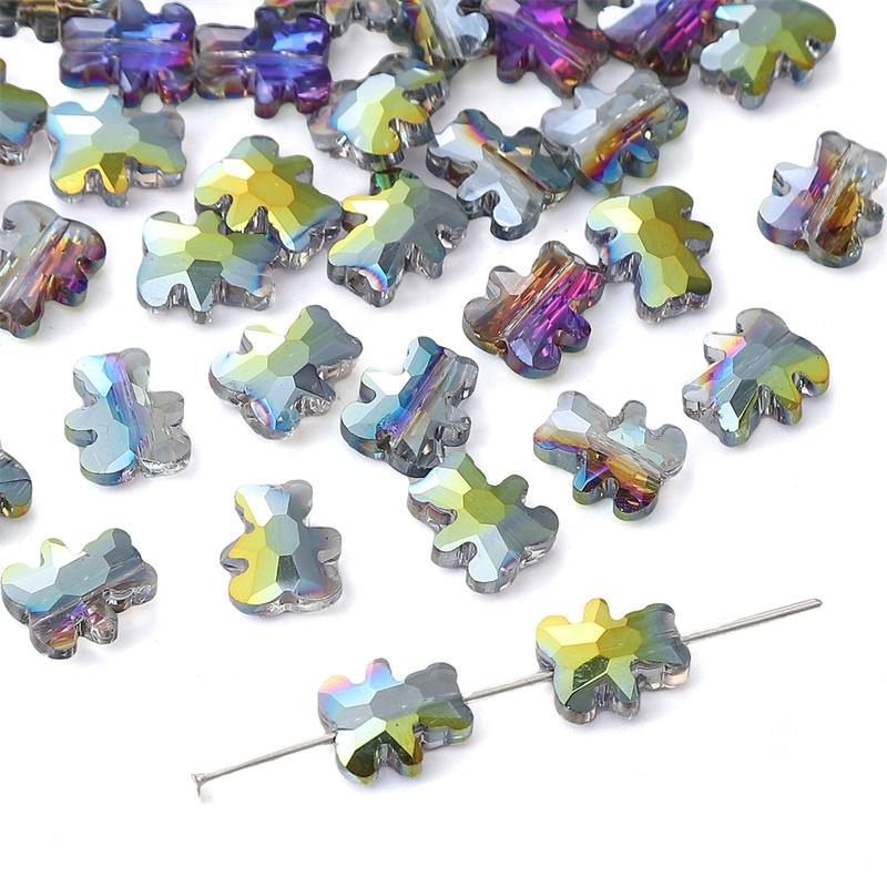 

10 шт хрустальные бусины медведь свободные бусины-разделители для изготовления ювелирных изделий DIY браслет ожерелье фиолетовый