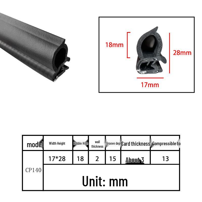 High-Temperature Resistant U-Shaped Rubber Sealing Strip for Dustproofing Electrical Cabinets and Car Doors