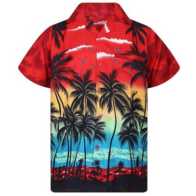 Copaci de cocos hawaiieni Imprimeu 3D Cămașă hawaiiană Unisex cu mânecă scurtă