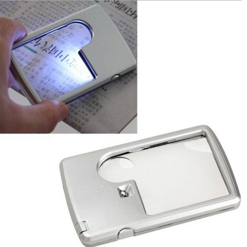 Professional Reading HD Jewelry Loupe Magnifying Glass With LED Light Card Type Magnifiers