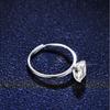 Bague Ouverte Réglable Femme Avec Moissanite Géométrique Coupe Émeraude 1ct Argent Sterling Fiançailles Promesse