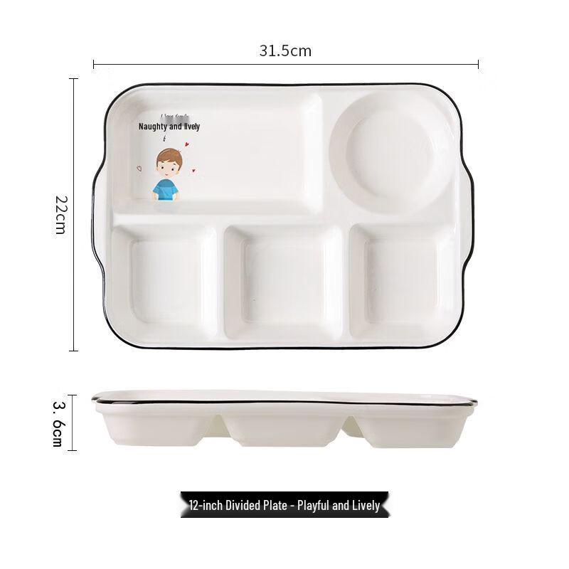 Rectangular Ceramic Divided Meal Plate