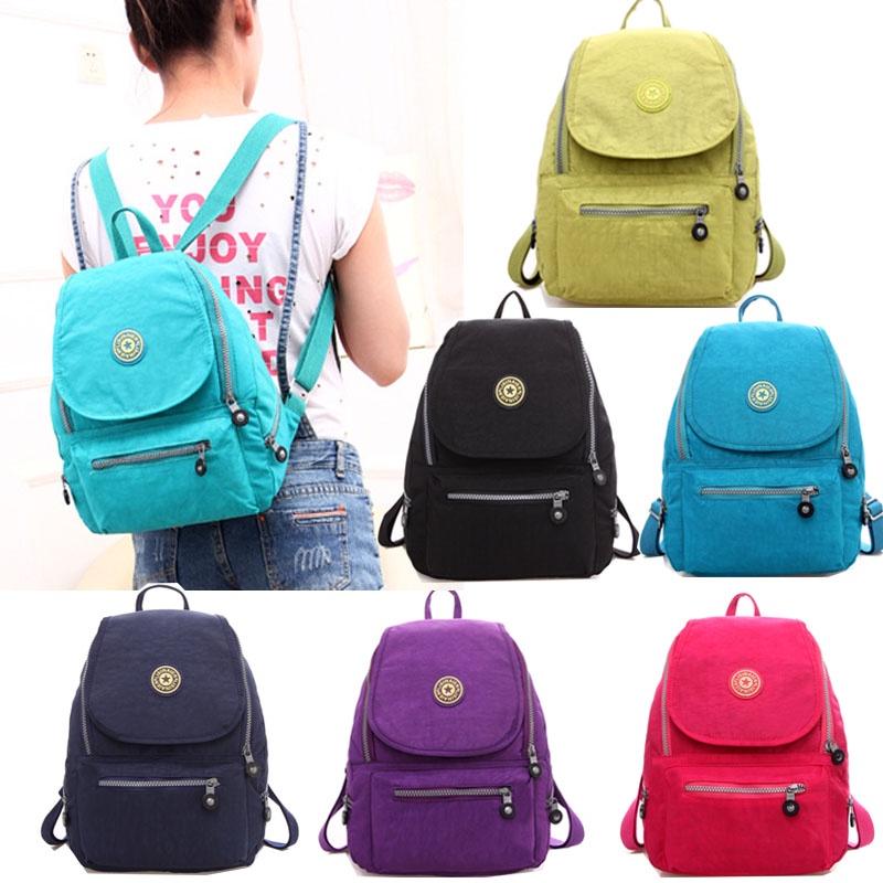 Mini Backpack Waterproof Women Purse Nylon Shoulder Rucksack Small Travel Bag