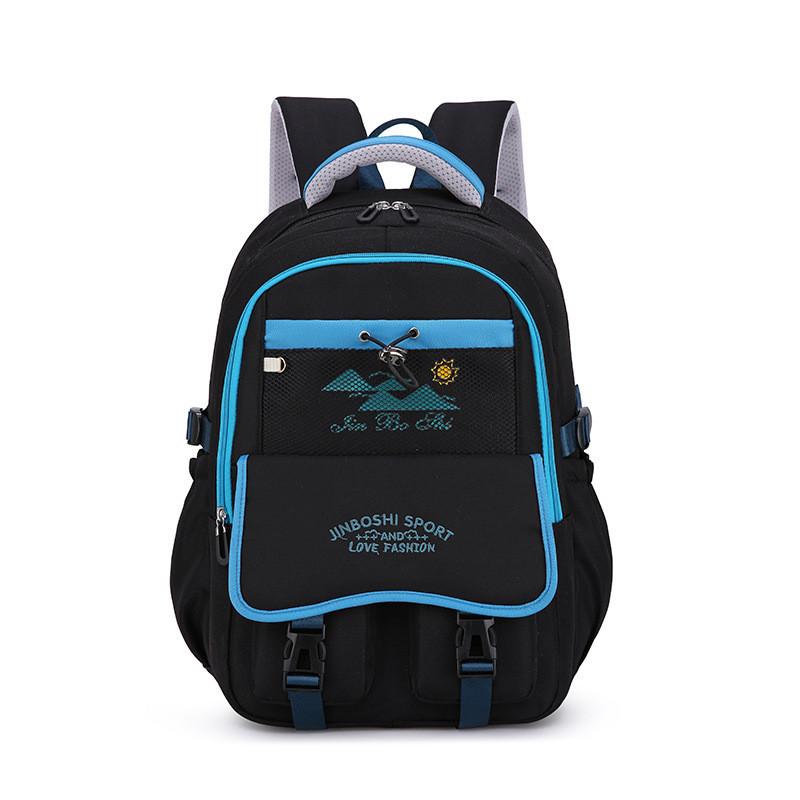 Chic Lightweight School Backpack Versatile Large Capacity For Middle School And College Students Black Blue