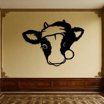 Bull Head Metal Wall Sculpture Lightweight Iron Farmhouse Decor Rustic Charm Gift