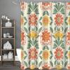Bathroom Decor (Shower Curtain), Cartoon Flower & Green Leaf Shower Curtain with 12 Hooks