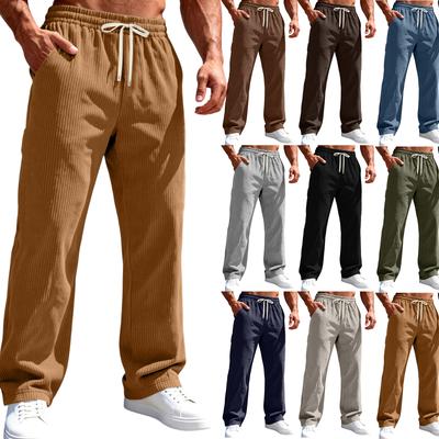 Pantalon Homme Sport Loisir Texture Velours Côtelé Sensation