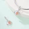 100% Stering Copper Metal Flower Heart Gem Charm Bead Components Bead Components Luminous Firefly Pendant Bead Component Compatible With Authentic