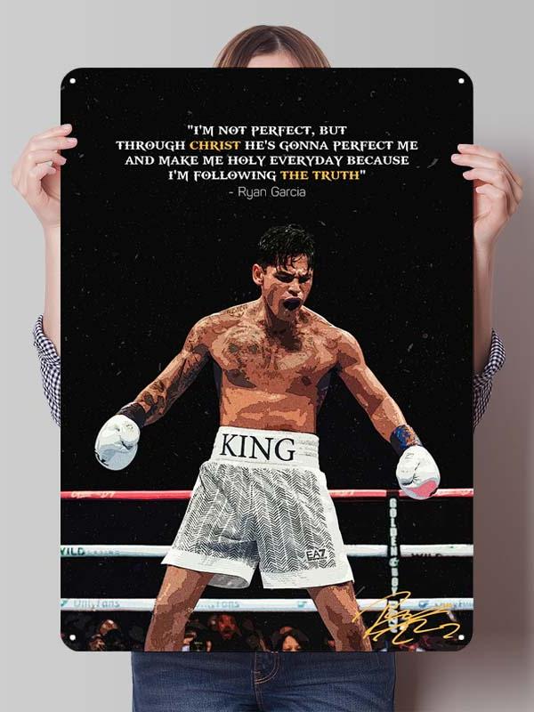 Ryan Garcia Boxer Metal Signs Aesthetic Room Decor Men Custom Boxing Poster Tin Plates for Man Cave Wall Art Vintage Metal Plate